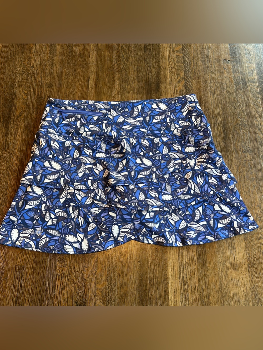 GG Blue Luxe Sport YaYa Skort Ruffles Purple White Floral Sporty Active Size M